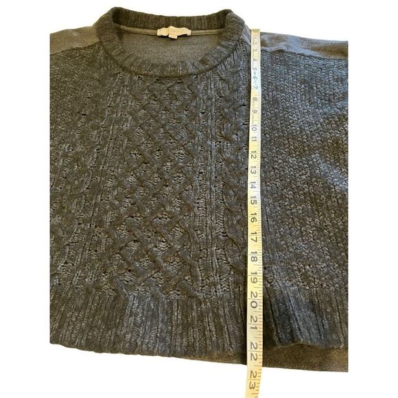 LOFT boxy cut charcoal gray and black wide neck sweater - XL - Picture 6 of 8